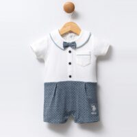 رامپر پسرانه سفید سرمه ای US.POLO ترک