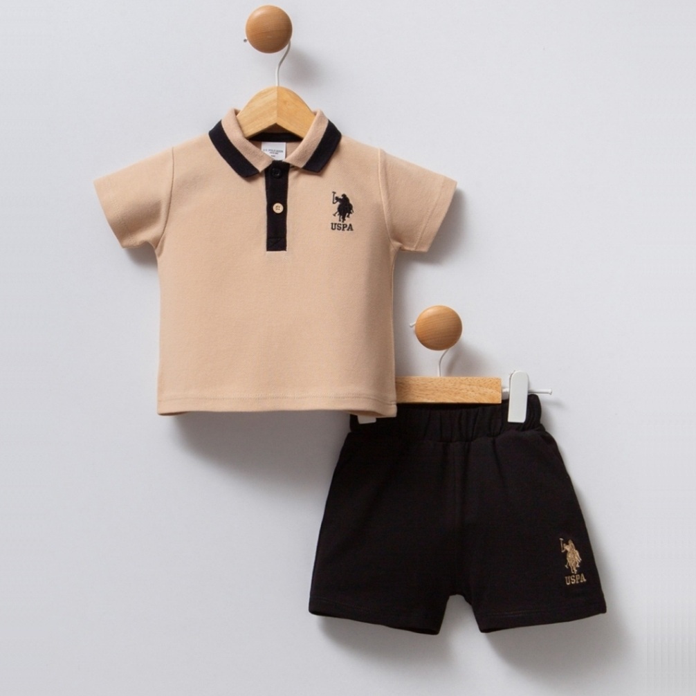 ست بلوز و شلوارک اسپرت کرم مشکی US.POLO ترک ست بلوز و شلوارک اسپرت کرم مشکی US.POLO ترک