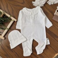 سرهمی وکلاه نوزادی اسپرت رگه دوزی ترک