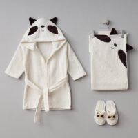 ست حوله نوزادی 3 تیکه اسپرت طرح پاندا ترک جعبه دار